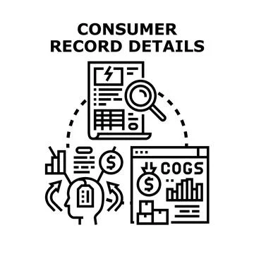 Consumer record details analyzing customer data Stock Illustration