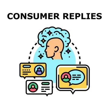 Consumer replies and customer feedback mechanism Stock Illustration