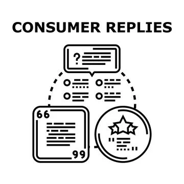 Consumer replies rating feedback and online reviews Stock Illustration