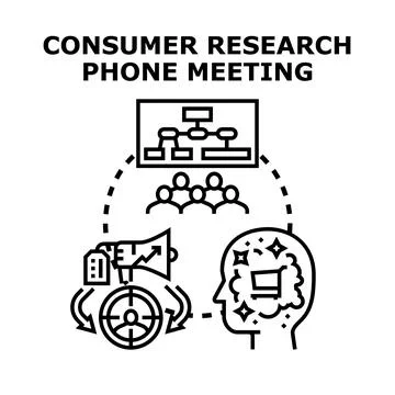 Consumer research meeting analyzing customer understanding, collecting feedba Ilustración de archivo