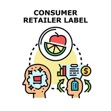 Consumer retailer label strategy developing concept vector 스톡 일러스트