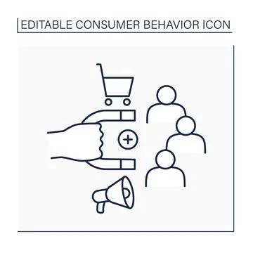Consumer retention line icon 스톡 일러스트