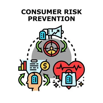 Consumer risk prevention protecting financial health and security Stock Illustration