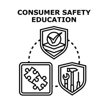 Consumer safety education program delivering product knowledge Stock Illustration