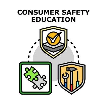 Consumer safety education program delivering product knowledge Stock Illustration