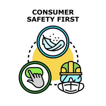 Consumer safety first concept vector icon illustration Stock Illustration