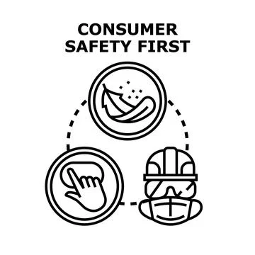 Consumer safety first concept vector icon illustration Stock Illustration
