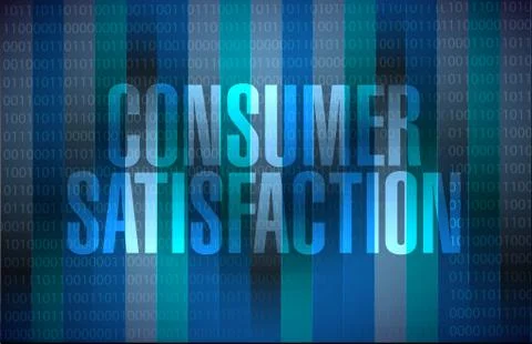 Consumer Satisfaction binary background sign Stock Illustration