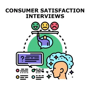 Consumer satisfaction interviews gathering customer feedback and opinions 스톡 일러스트