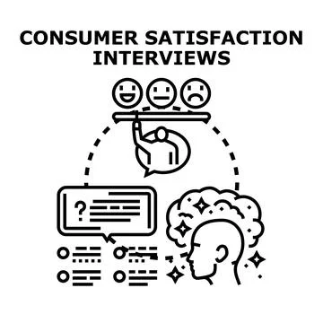 Consumer satisfaction interviews gathering customer feedback and opinions 스톡 일러스트