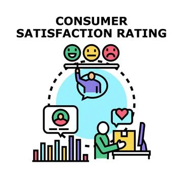 Consumer satisfaction rating measuring feedback performance Stock Illustration
