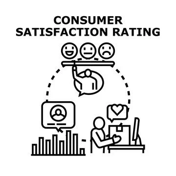 Consumer satisfaction rating measuring feedback performance Stock Illustration