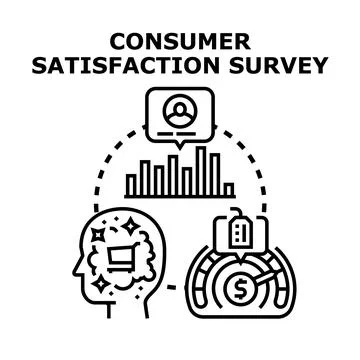 Consumer satisfaction survey assessing customer opinion and analyzing feedbac Stock Illustration