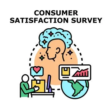 Consumer satisfaction survey measuring customer experience and feedback Stock Illustration