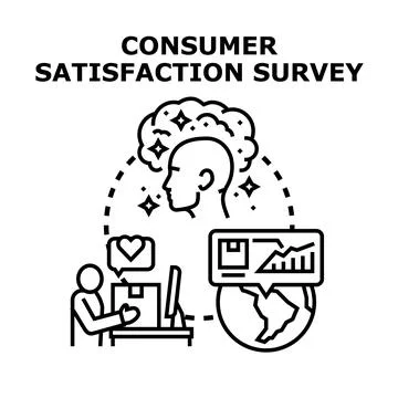 Consumer satisfaction survey measuring customer experience and feedback Stock Illustration