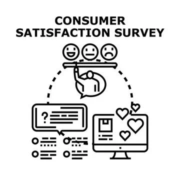 Consumer satisfaction survey process feedback concept Illustrazione stock
