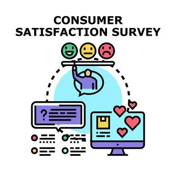 Consumer satisfaction survey process feedback concept Stock Illustration