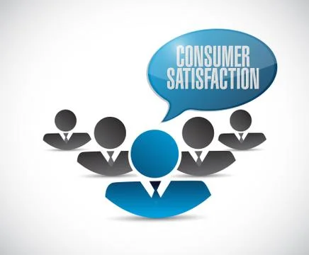 Consumer Satisfaction teamwork sign concept Illustrazione stock