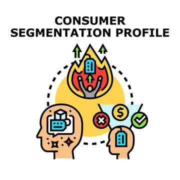 Consumer segmentation profile analyzing target audience behavior Stock Illustration