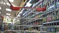 Consumer Shopping Carts In The Market Stock Footage