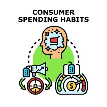 Consumer spending habits and target marketing strategy Stock Illustration