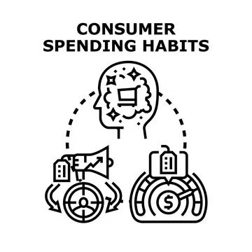 Consumer spending habits and target marketing strategy Stock Illustration