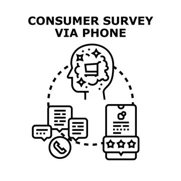 Consumer survey concept via phone for feedback イラスト素材