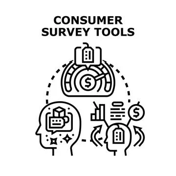 Consumer survey tools collecting client feedback data 스톡 일러스트