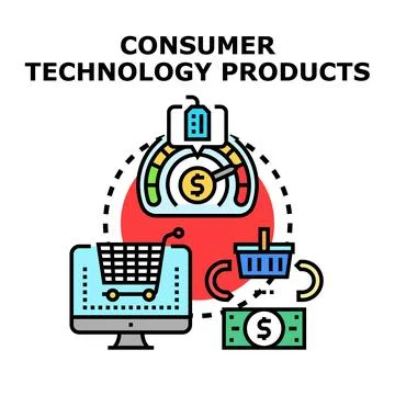 Consumer technology products purchase and retail concept Stock Illustration