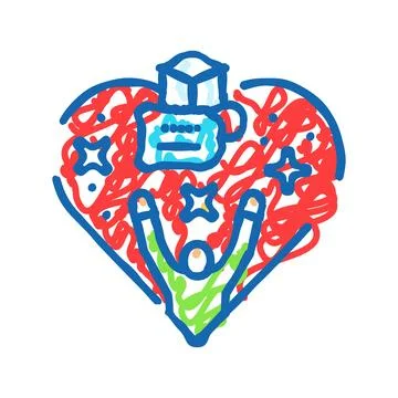 Consumer trust behavior icon doodle illustration Stock Illustration
