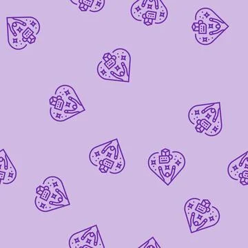Consumer trust behavior line seamless pattern 스톡 일러스트