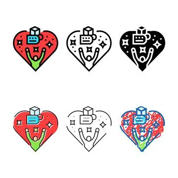 Consumer trust behavior styles color icon vector Illustrazione stock