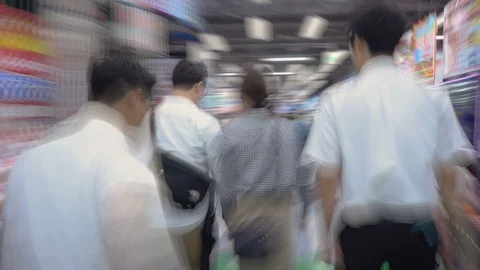 Consumerism - Hyper Lapse Through Busy Electronics Store in Tokyo, Japan Video stock 105016611