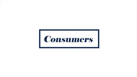 Consumers Animated banner with the text. 4K stock video Stock Footage 312203700