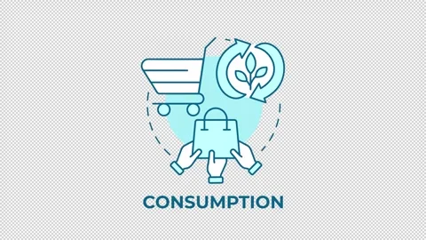 Consumption blue concept icon animation Stock Footage 341021174