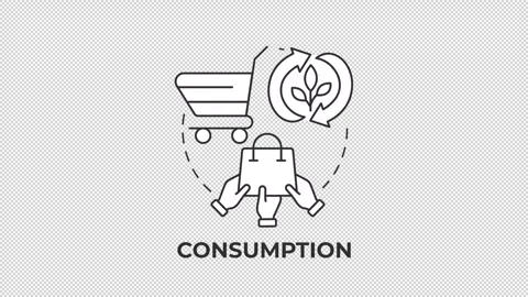 Consumption line concept icon animation Stock Footage 340283091