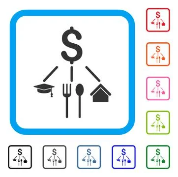 Consumption Pattern Framed Icon Stock Illustration
