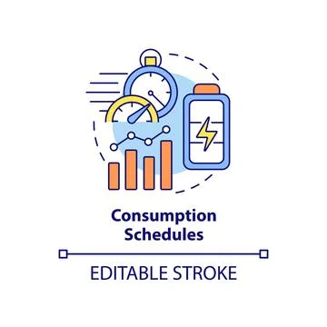 Consumption schedules concept icon 스톡 일러스트