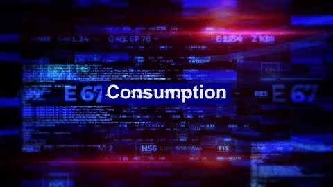 Consumption Words in economics HiTech Backgrounds Stock Footage 323935348