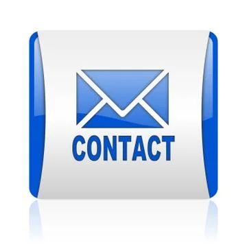 Contact blue square web glossy icon. Illustration