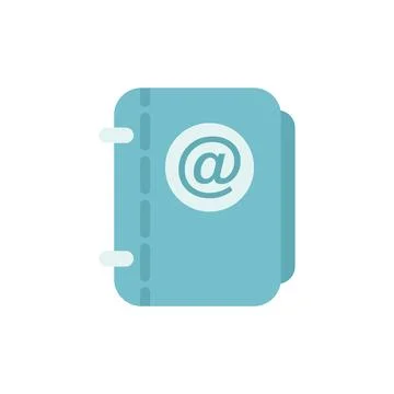 Contact book icon flat vector. Web interface Illustrazione stock
