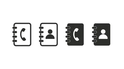 Contact Book Icon Set. Stock Illustration