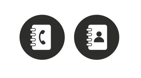 Contact Book Icon Set. Stock Illustration