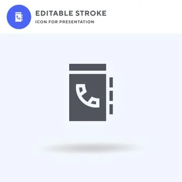 Contact Book icon vector, filled flat sign, solid pictogram isolated on white 스톡 일러스트