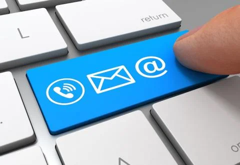 Contact button concept 3d illustration Stock Illustration