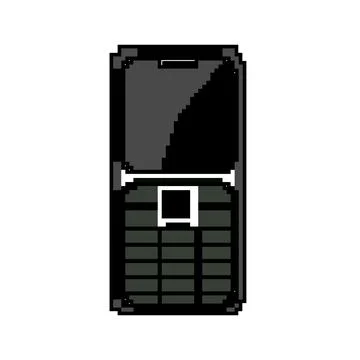 Contact button phone game pixel art vector illustration Stock Illustration