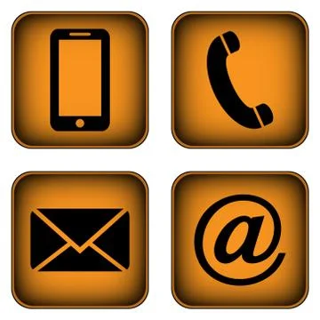 Contact buttons set. Stock Illustration