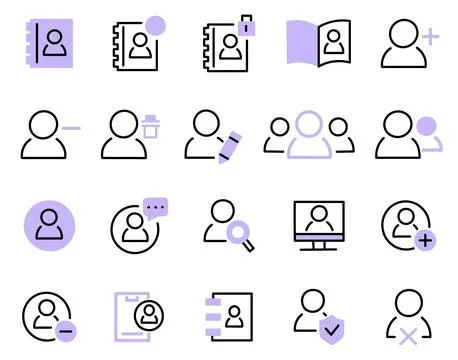 Contact communication icon set Stock Illustration