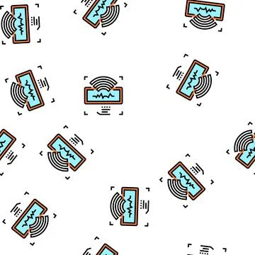 Contact of communication vector seamless pattern Illustrazione stock