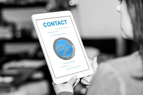 Contact concept on a tablet Stock-Fotos